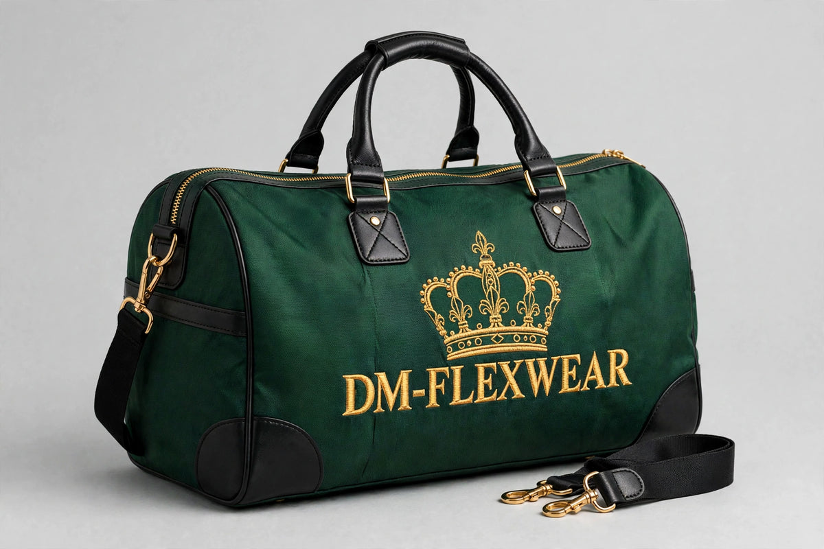 DM-FlexWear Crown Embroidered Duffle Bag — Green