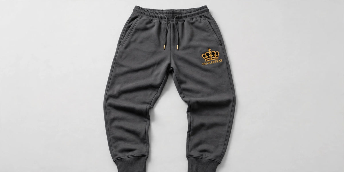 DM-FlexWear Crown Embroidered Joggers — Charcoal