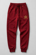 DM-FlexWear Crown Embroidered Joggers — Red
