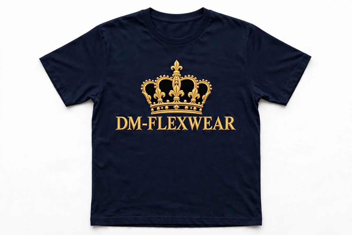 DM-FlexWear Gold Crown T-Shirt – Navy